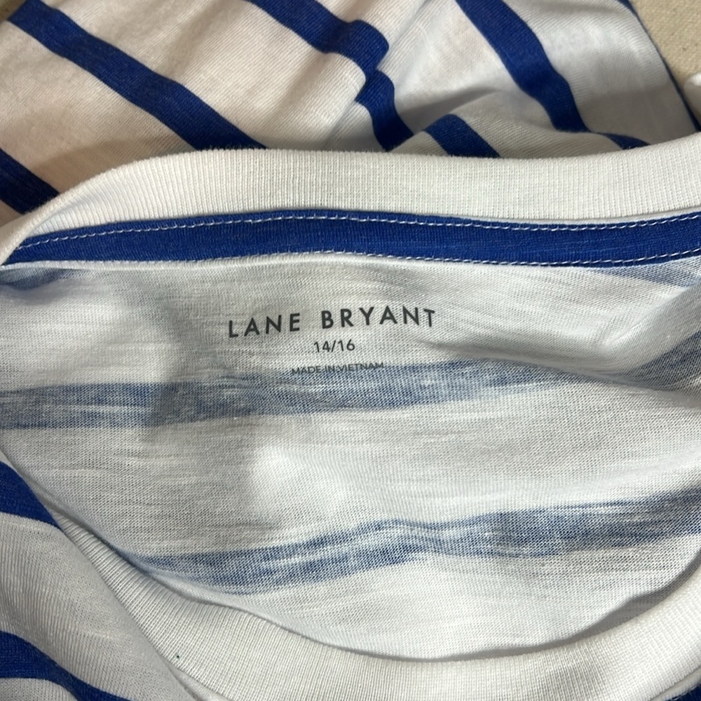 🛍️ 4 for $25 Lane Bryant Striped “Be Kind” Tee Shirt Size 14/16 - Picture 5 of 5